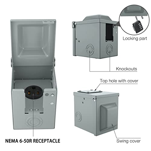 Outdoor NEMA 6-50R 240V Socket Kit
